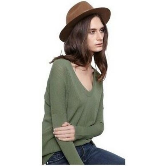 Zadig & Voltaire Sweaters - Zadig & Voltaire Olive Green Preppy Ve Sweater